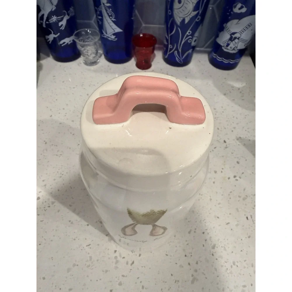 Rae Dunn Artisan Collection Bunny Love Bunny Ears Canister Pink Lid Easter Decor